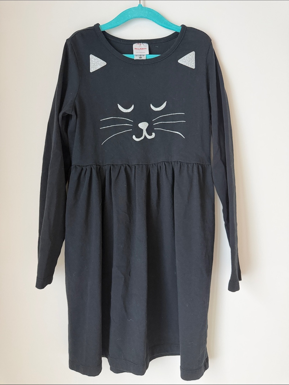 Hanna Andersson Long-Sleeve Black Cat Dress EUC (Size 8 / 130cm)